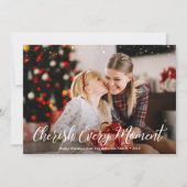 Koester elk moment Vrolijk Kerstfeest Feestdagenkaart (Voorkant)