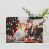 Koester elk moment Vrolijk Kerstfeest Feestdagenkaart (Staand voorkant)