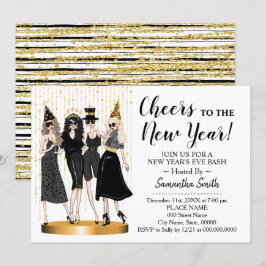 Koester het nieuwe jaar Glitter Girls Night Out Kaart