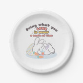 Koester je passies - een gezellige konijnenherinne papieren bordje (Voorkant)