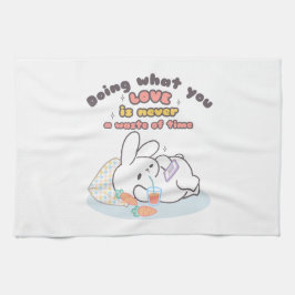 Koester je passies - een gezellige konijnenherinne theedoek