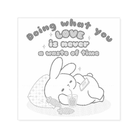 Koester je passies - een gezellige konijnenherinne  zelfinktende stempel (Design)