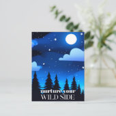 Koester je wilde kant - Maan. Sterren & dennenbome Briefkaart (Staand voorkant)