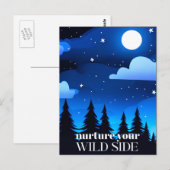 Koester je wilde kant - Maan. Sterren & dennenbome Briefkaart (Voorkant / Achterkant)