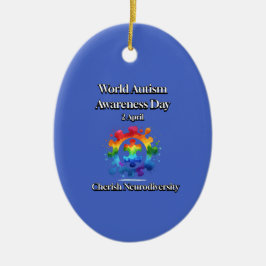 Koester neurodiversiteit. Wereld Autisme Bewustzij Keramisch Ornament