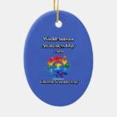 Koester neurodiversiteit. Wereld Autisme Bewustzij Keramisch Ornament (Achterkant)