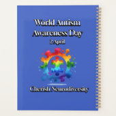 Koester neurodiversiteit. Wereld Autisme Bewustzij Planner (Achterkant)
