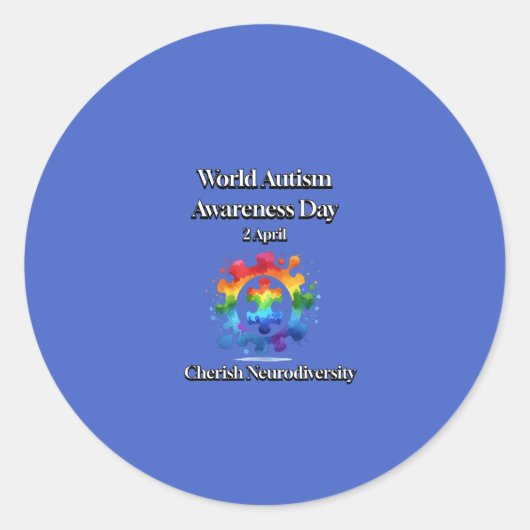 Koester neurodiversiteit. Wereld Autisme Bewustzij Ronde Sticker (Voorkant)