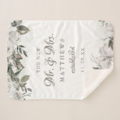 Koester Roos De nieuwe Mr & Mrs Passen getrouwd Sherpa Deken (Voorkant (horizontaal))