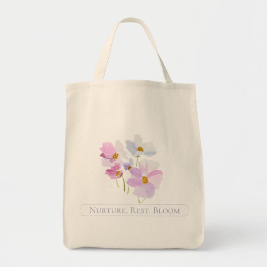 Koester. Rust. Bloom Paarse Boeket Tote Bag (Voorkant)