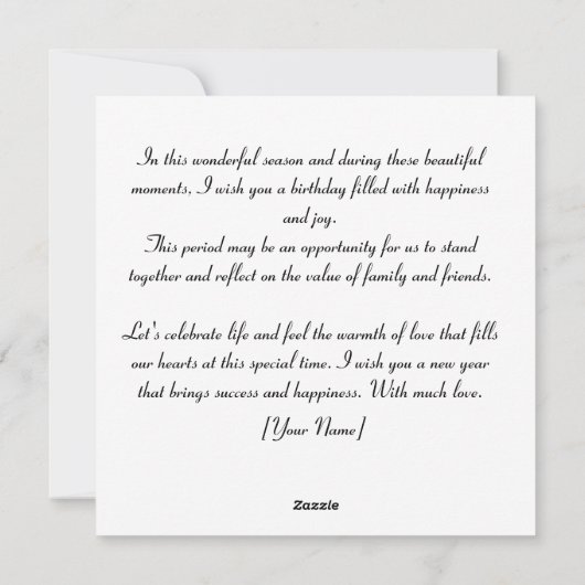 Koester uw familiemomenten met onze kerst feestdagenkaart (Achterkant)