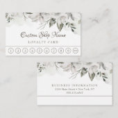 Koester Witte Bloemen Custom Text Business Klantenkaartje (Voorkant / Achterkant)