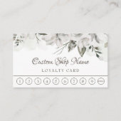 Koester  Witte Bloemen Custom Text Business Klantenkaartje (Voorkant)