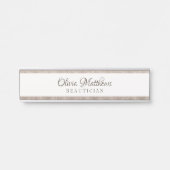  Koester Witte Bloemen & Roos Gouden Naam Deurbordje (Voorkant)