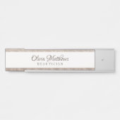  Koester Witte Bloemen & Roos Gouden Naam Deurbordje (Voorkant)