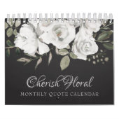 Koester Witte Bloemen Uw Aangepaste Citaten Kalender (Hoes)