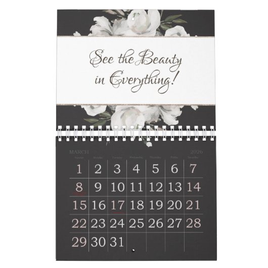 Koester Witte Bloemen Uw Aangepaste Citaten Kalender (Mar 2026)