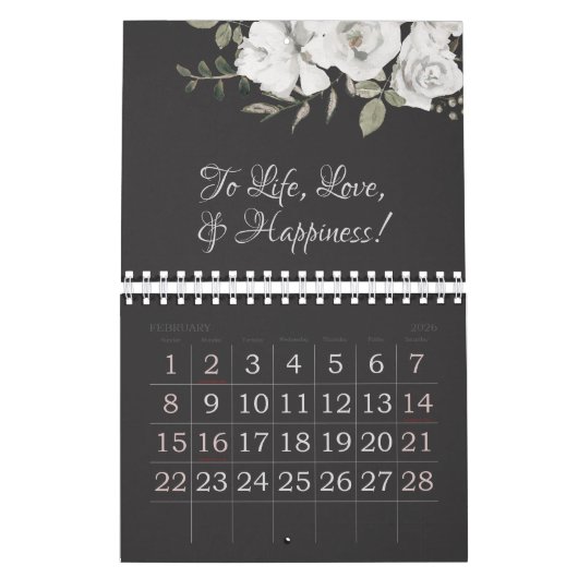 Koester Witte Bloemen Uw Aangepaste Citaten Kalender (Feb 2026)