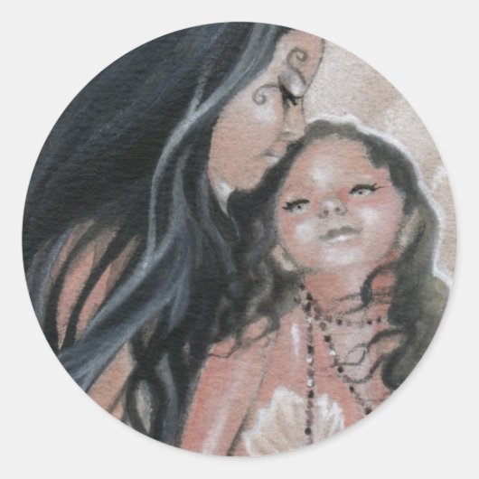 Koester Zeemeermin en Kind Sticker (Voorkant)