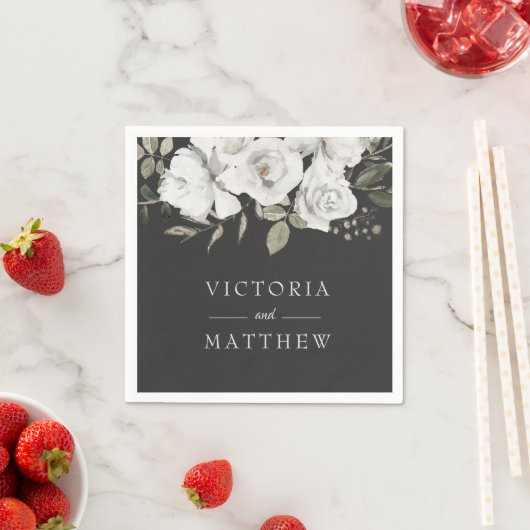 Koesteren Bloemen Bruiloft Monogram Diner Servet (Insitu)