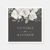 Koesteren Bloemen Bruiloft Monogram Diner Servet (Voorkant)