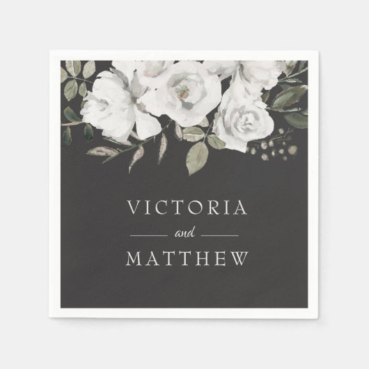  Koesteren Bloemen Bruiloft Monogram Diner Servet (Voorkant)