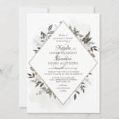 Koesteren Roos Goud Diamant Lijst Bruiloft Kaart (Voorkant)