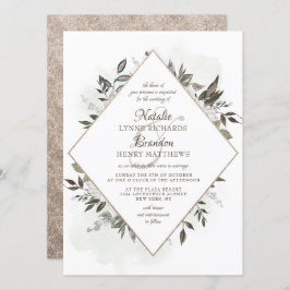 Koesteren Roos Goud Diamant Lijst Bruiloft Kaart