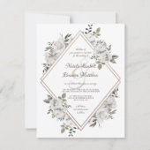 Koesteren Roos Gouden Dubbele Diamant Bruiloft Kaart (Voorkant)