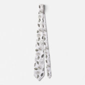  Koesteren Wit Bloemen & Rozen Bruiloft bruidegom Stropdas (Voorkant)