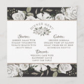  Koesteren Wit Bloemen & Rozen Vierkant Diner Menu (Voorkant)