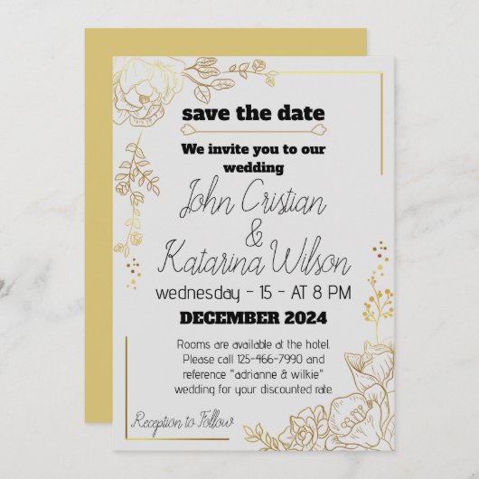 Koesterende Beginnen, Trouw Uitnodigingen (Voorkant / Achterkant)