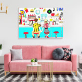 Koesverband 1950 bij de Diner Canvas Afdruk (Insitu (Woonkamer))