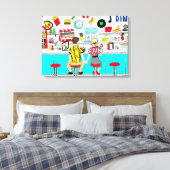 Koesverband 1950 bij de Diner Canvas Afdruk (Insitu (Slaapkamer))