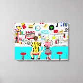 Koesverband 1950 bij de Diner Canvas Afdruk (Voorkant)