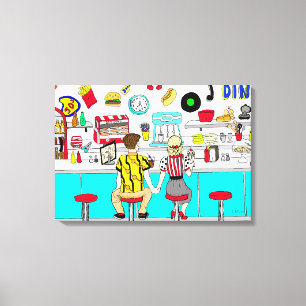 Koesverband 1950 bij de Diner Canvas Afdruk