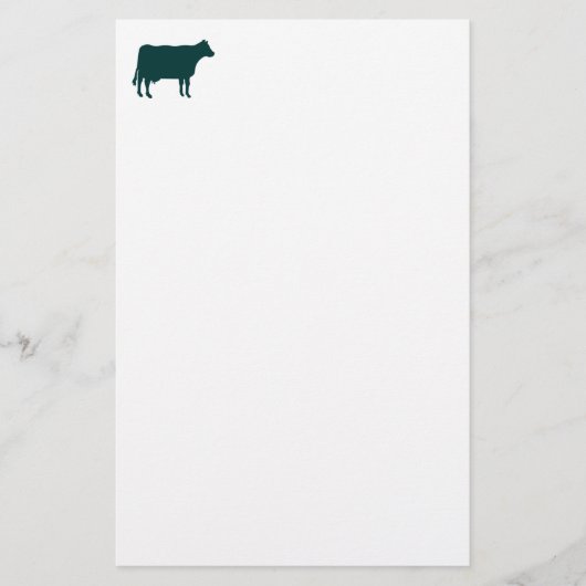 Koesymbool - Donkergroen op Wit Briefpapier (Voorkant)