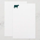 Koesymbool - Donkergroen op Wit Briefpapier (Voorkant / Achterkant)