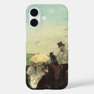 Koets bij de races van Edgar Degas, Vintage Kunst iPhone 16 Hoesje