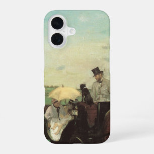 Koets bij de races van Edgar Degas, Vintage Kunst iPhone 16 Hoesje