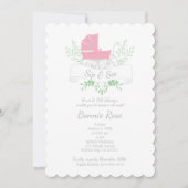 koets meisje SIP & SEE roze kinderwagen Kaart (Voorkant)