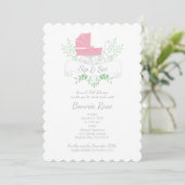 koets meisje SIP & SEE roze kinderwagen Kaart (Staand voorkant)