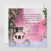 Koets Roze Prinses Verjaardagsfeestje Kaart (Achterkant)