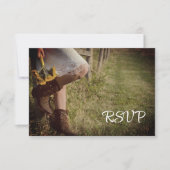 Koeweit en Zonnebloemen Westerne bruiloft RSVP-Kaa RSVP Kaartje (Voorkant)