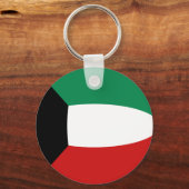 Koeweit Fisheye Flag Sleutelhanger (Voorkant)