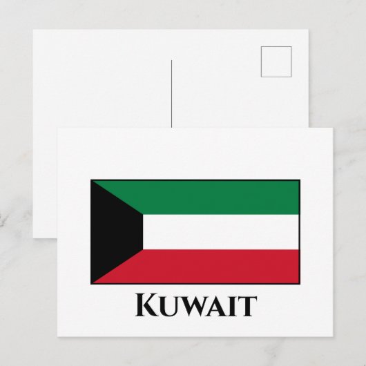 Koeweit Flag Briefkaart (Voorkant / Achterkant)