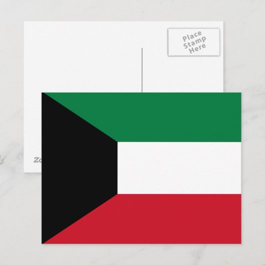 Koeweit Flag Briefkaart (Voorkant / Achterkant)