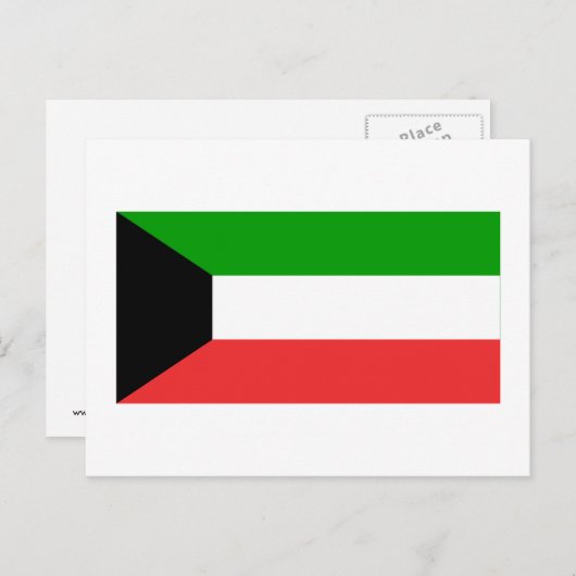 Koeweit Flag Briefkaart (Voorkant / Achterkant)