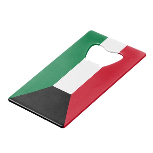 Koeweit Flag Creditkaart Flessenopener (Achterkant Gekanteld)