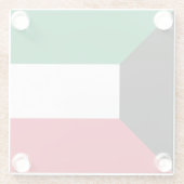 Koeweit Flag Glazen Onderzetter (Achterkant)